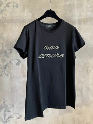 T-shirt Nera Donna Ciao Amore