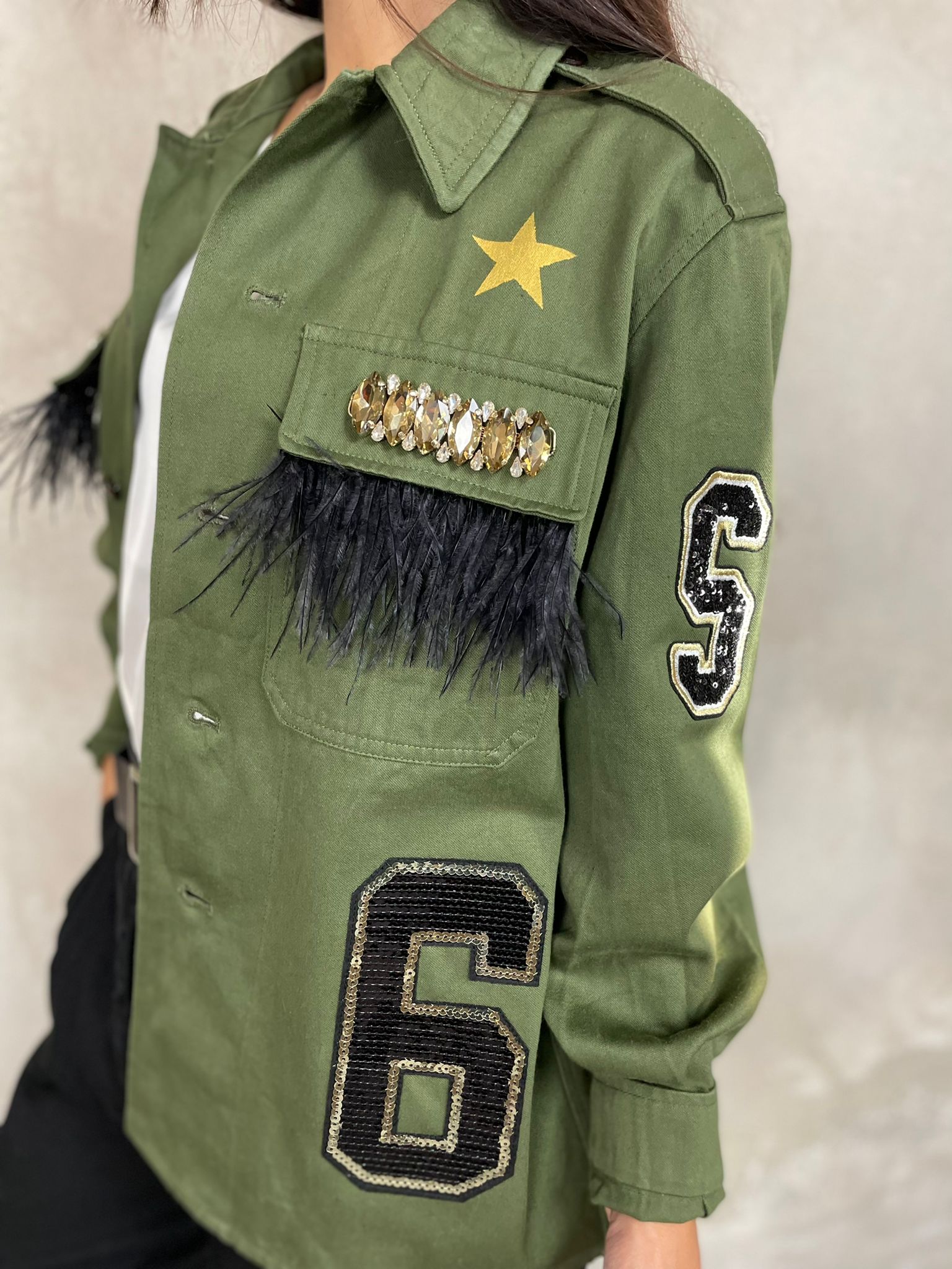 Giacca Vintage Verde Star Oro - MF Tricot Shop